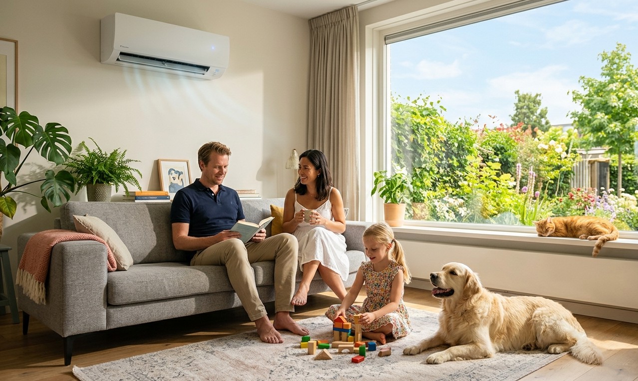 Daikin airco in moderne woonkamer